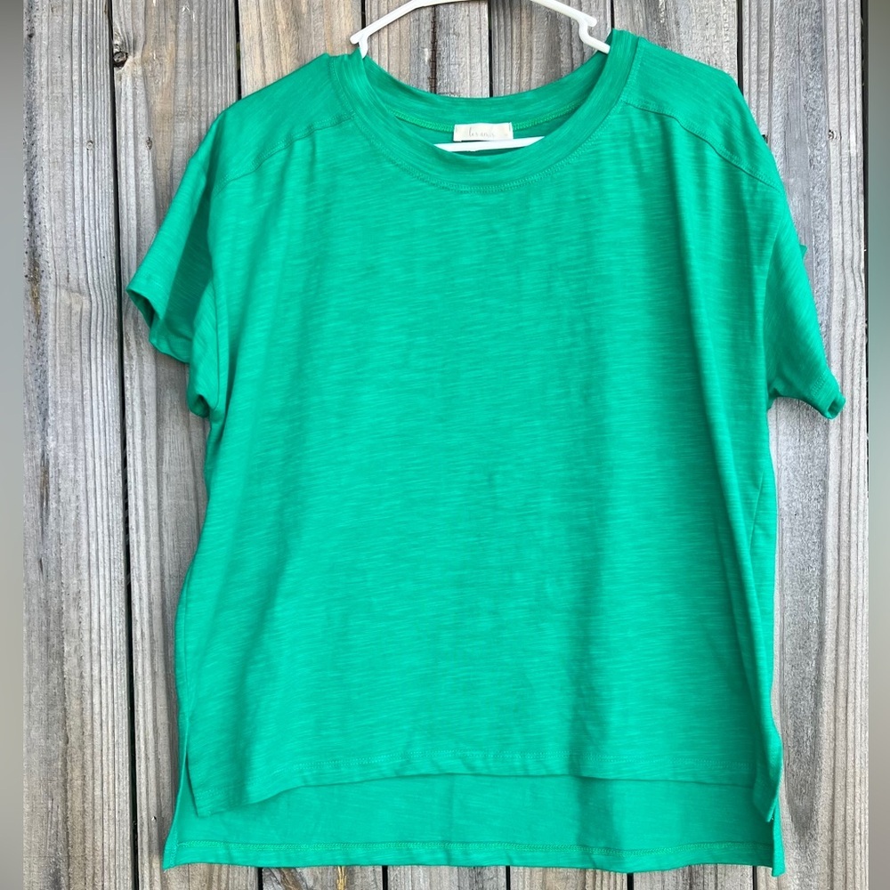 Imperfect cotton blend tee green short sleeve women's tshirt medium casual